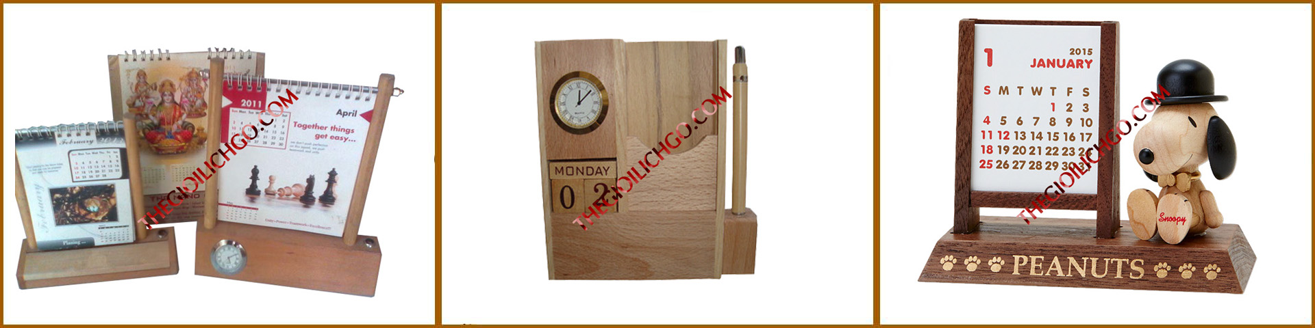 lịch gỗ quà tặng để bàn gỗ Mun 1