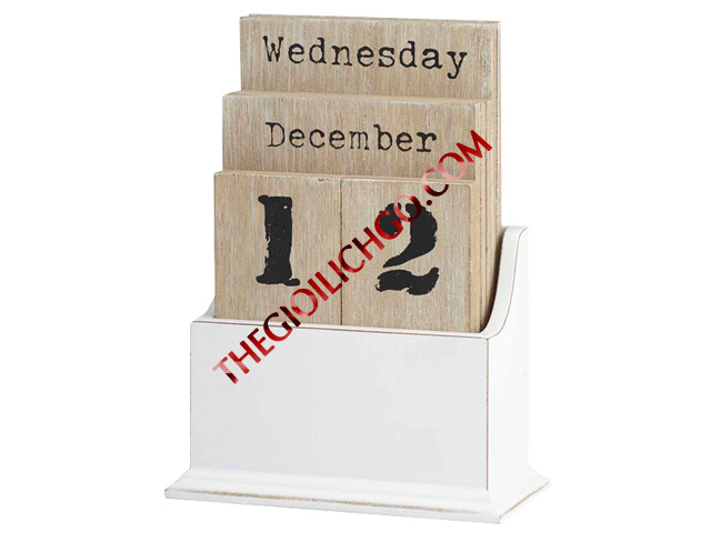 Lịch gỗ để bàn miếng gỗ nhỏ đẹp