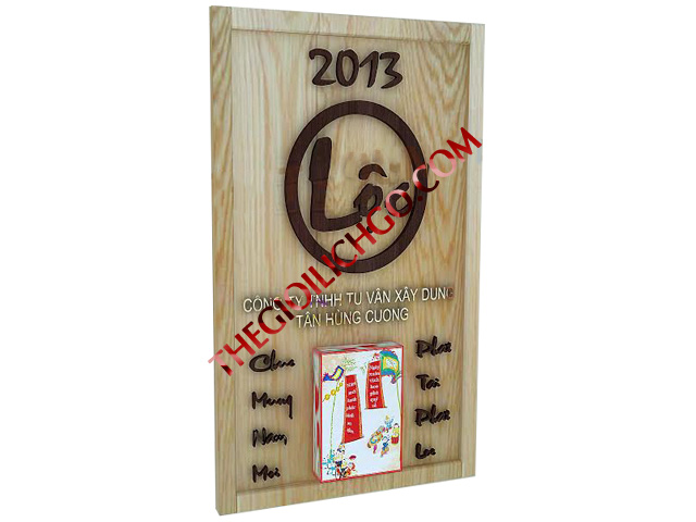 lịch gỗ treo tường chữ Lộc