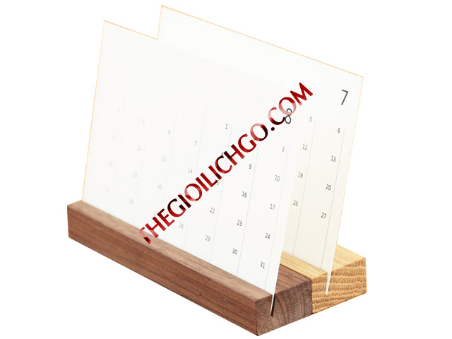 Lịch gỗ để bàn Tết hình chữ nhật