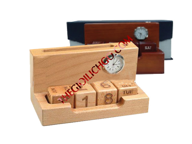 Lịch gỗ để bàn khắc laser