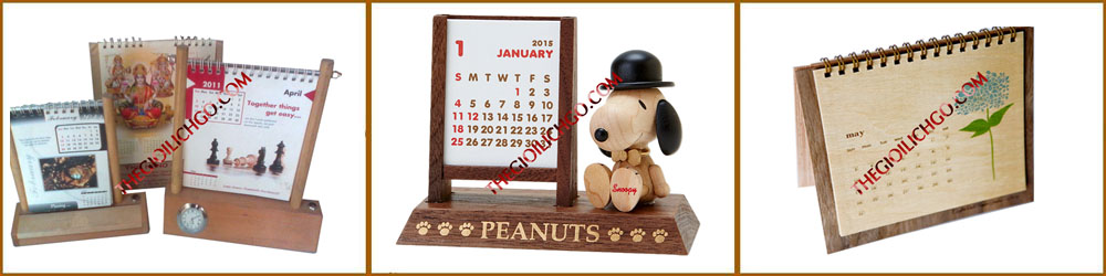 Lịch gỗ để bàn Tết