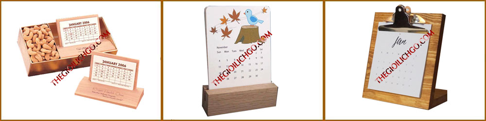 Lịch gỗ để bàn quà tặng Tết