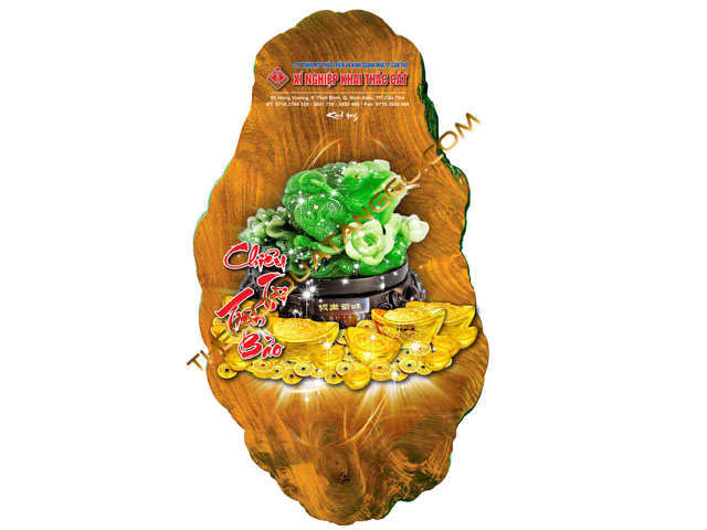 Lịch gỗ treo tường cóc ngọc ngậm tiền